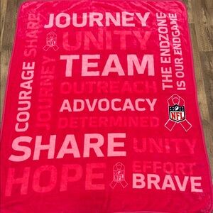 NFL 🏈 Motivational Pink 💕 Breast Cancer Awareness Throw Blanket - So Soft💕
